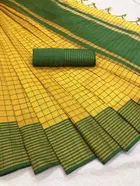 Yashika Designer Women's Saree Cotton Silk With Unstitched Blouse Piece 