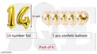 7 Pcs 14 Number Foil, Golden, Set of 1
