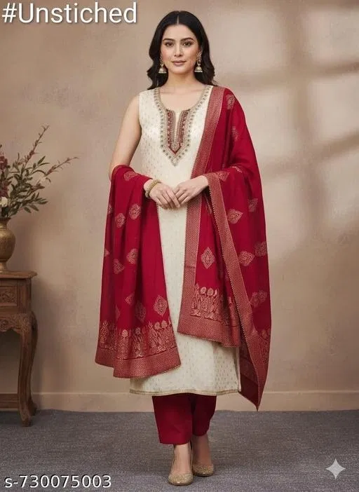 Silk Blend Punjabi/All Over Suits for Women (Multicolor, 6.65 meter (XXL)