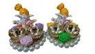Metal Decoretive Pooja Thali, Multicolour Pack of 2
