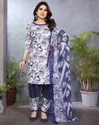 Floral Crepe Punjabi Suit Material for Women 
