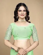 Silk Woven Design Saree for Women, Green 