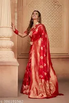 Binny Silk Zari Woven Saree for Women 