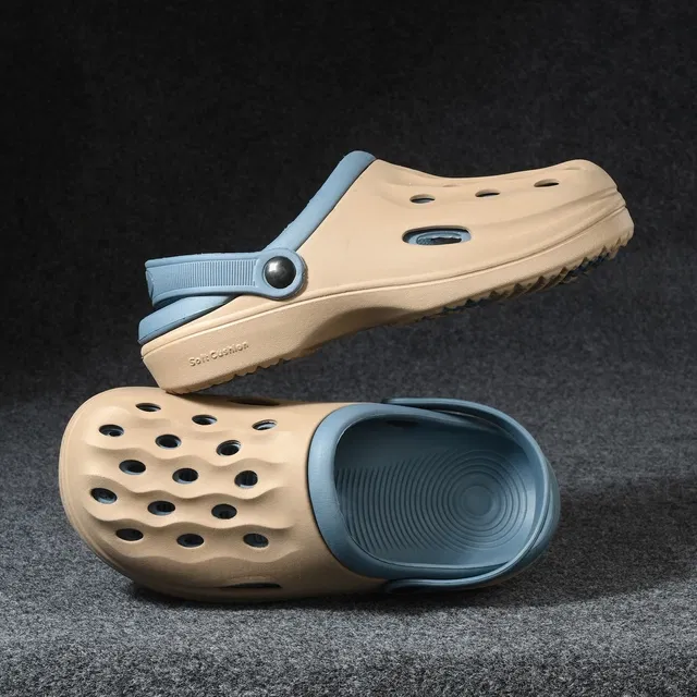 Clogs for Men (Peach & Blue, 9)
