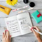 Linear Roller 6 Color Pens Highlighters with 6 Different Curve Shapes Superfine Nib Sketch Pens 