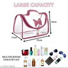 Astute Transparent Bow Tie Design Make Up Pouch 