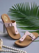 Shoetopia Girls Solid Flat Sandals Pink Size 4