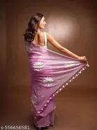 Lien Printed Saree for Women, Pink 