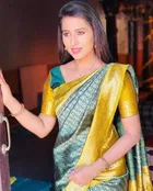 Litchi Silk Zari Woven Saree for Women, Green 