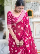 Banarasi Pink Art Silk Printed Saree for Women