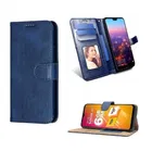Artificial Leather Flip Cover for IQOO Z10 5G (Blue)