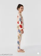 Cotton Blend Night Suit for Girls 