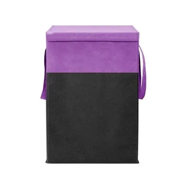 Cloth Laundry Baskets, Purple & Black (75 L)