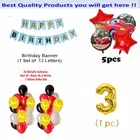 Mc Queen Car Theme 3rd Birthday Balloon Decoration Kit For Kids, Multicolor, Pack Of 42