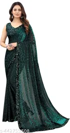 Lycra Sequence Saree for Women 