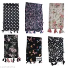 Poly Chiffon Printed Scarves for Women, Multicolor, Pack of 6