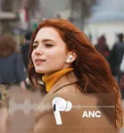 True Wireless Bluetooth Earbuds, White with 15hr Hours Playback Time 