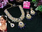 Traditional Kundan Pearl Long Bridal Neckkace Set for Women 