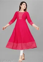 Anarkali Rayon Solid Kurti for Women 