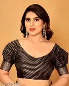 Lycra Blend Solid Saree for Women 