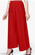 Rayon Palazzo for Women (Red, Free Size)