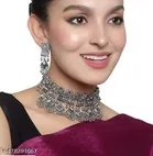 Trending mirror silver oxidized jewellery set