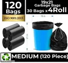 Biodegradable Garbage Bags (Black, 19x21 inches) (Set of 4)