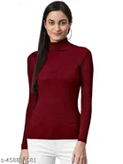 Wool Sweat Shirt for Women, Maroon 