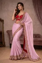 Bollywood Embroidered Chiffon Saree for Women 