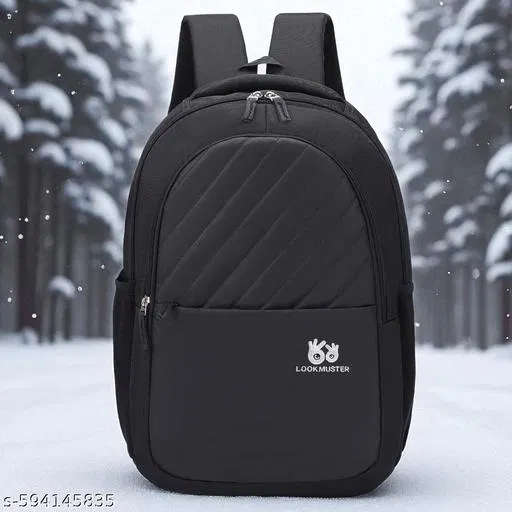 Polyester Backpack for Men & Women, Black