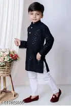 Embellished Rayon Kurta Set for Boys 