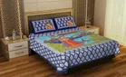 Sanganeri Printed Double Bedsheet with pillow cover (Double,Multicolor) (W-701)