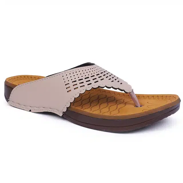 Sandals for Women (Cream & Beige, 6)