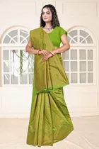 Jacquard Woven Design Saree for Women, Green 