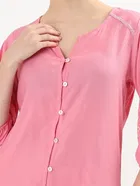 Women's Casual Regular Sleeves Embroidered Short Kurti 