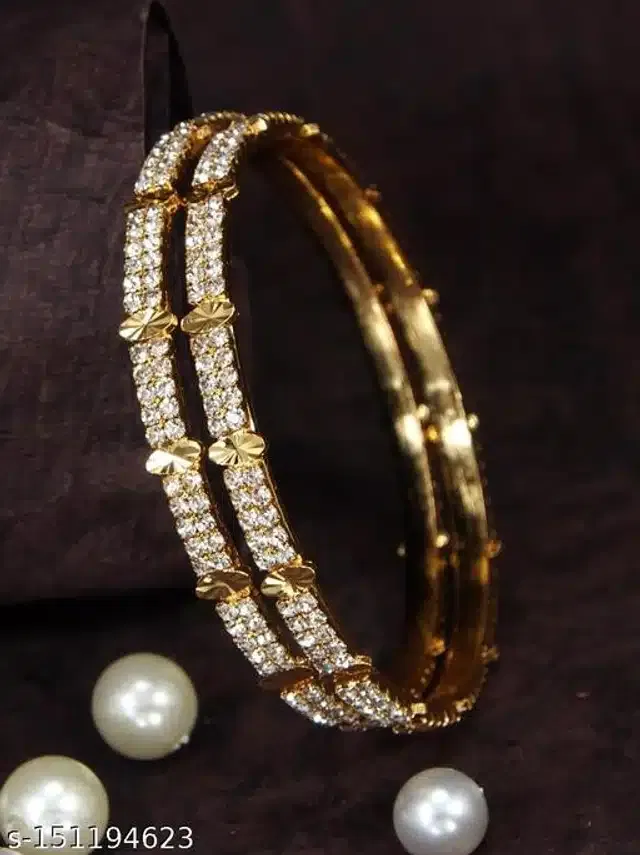 Trendy Bangles for Women (Gold, 2.1)