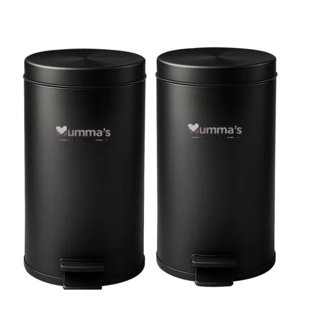 Stainless Steel Dustibin ,Black 11kg ,( Pack Of 2)