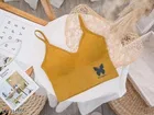 Viscose Spandex Bra for Women, Yellow 