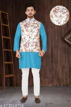 Cotton Button Kurta Set for Men 