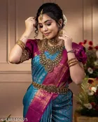 Cotton Silk Zari Woven Saree for Women 