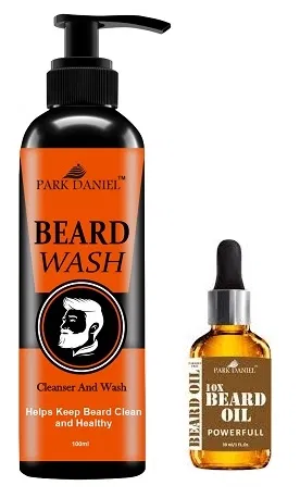 Park Daniel Beard Wash (100 ml) & 10x Beard Growth Oil for Men (30 ml) (Set of 2)