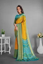 Moss Chiffon Printed Saree for Women 