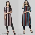 Crepe Striped Kurti for Women 