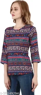 Round Neck Floral Print Top for Women 