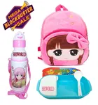 Fabric Backpack with Lunch Box & Water Bottle for Kids 
