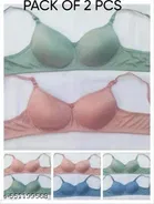 Cotton Solid Bra for Women & Girls, Multicolour, Pack of 3 