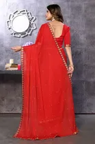 Lycra Solid Saree for Women 