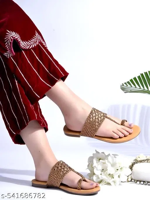 Shoetopia Flat Sandals - Brown (IND-6)