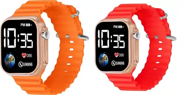 Electronic LED Digital Watch for Kids (Multicolor, Pack of 2)