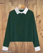 Cotton Blend T-shirt for WoMen, Green 